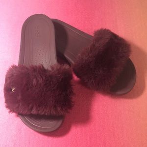 Furry Crocs size 7